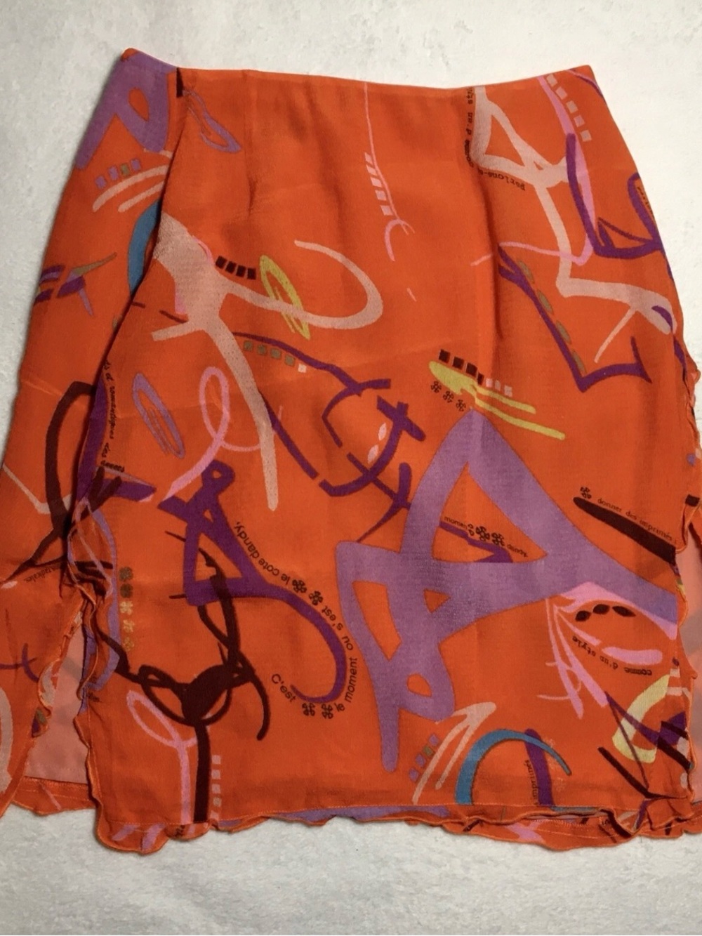 Christian Lacroix Bazar Silk Blend Skirt Sz 38 Bold Abstract Art Print